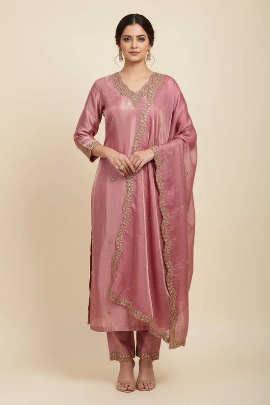 Refined Satin Straight Suit - Rangoli Sarees
