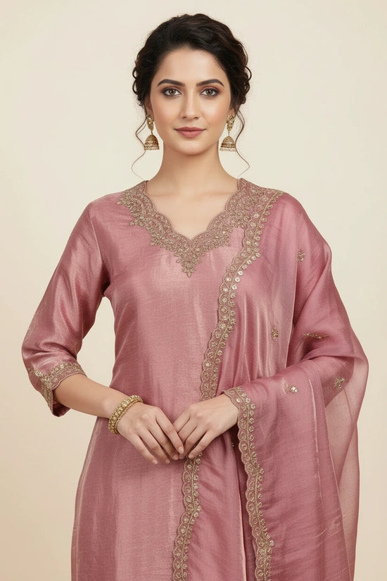 Refined Satin Straight Suit - Rangoli Sarees
