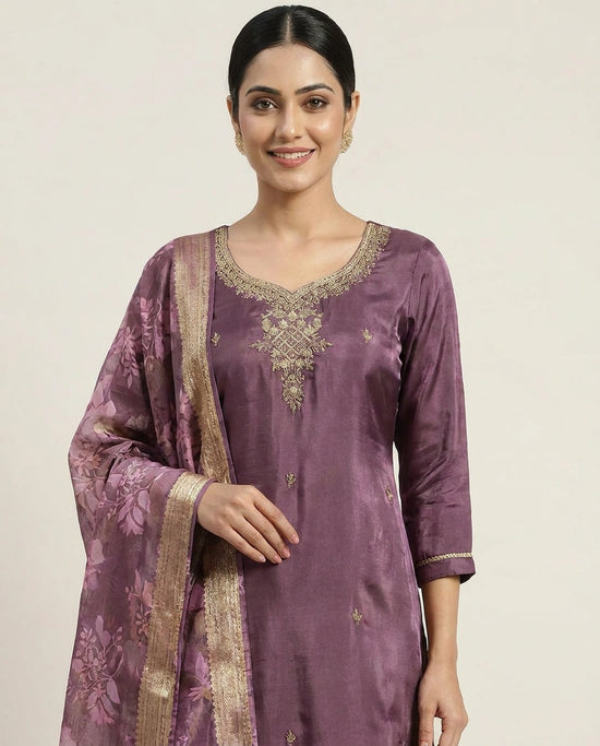 Fandy Satin Straight Suit - Rangoli India