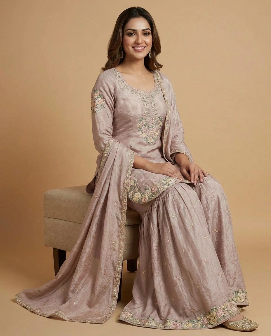Chinon Suit Sharara - Rangoli India