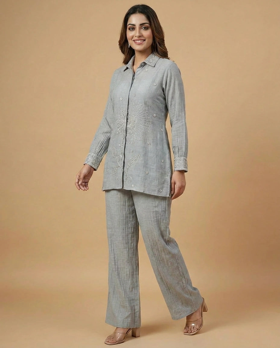 Mul Chanderi Choli Palazzo Set - Rangoli India