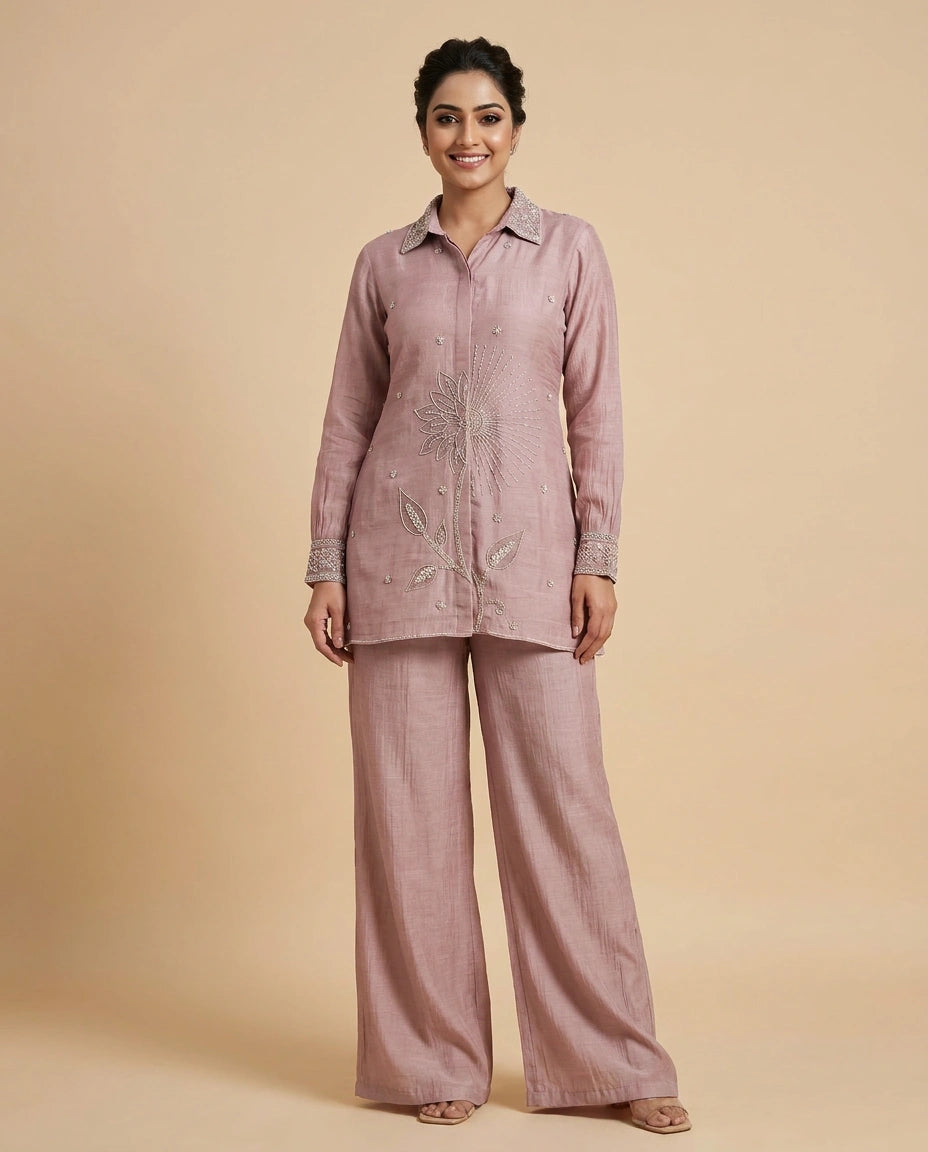 Mul Chanderi Choli Palazzo Set - Rangoli India