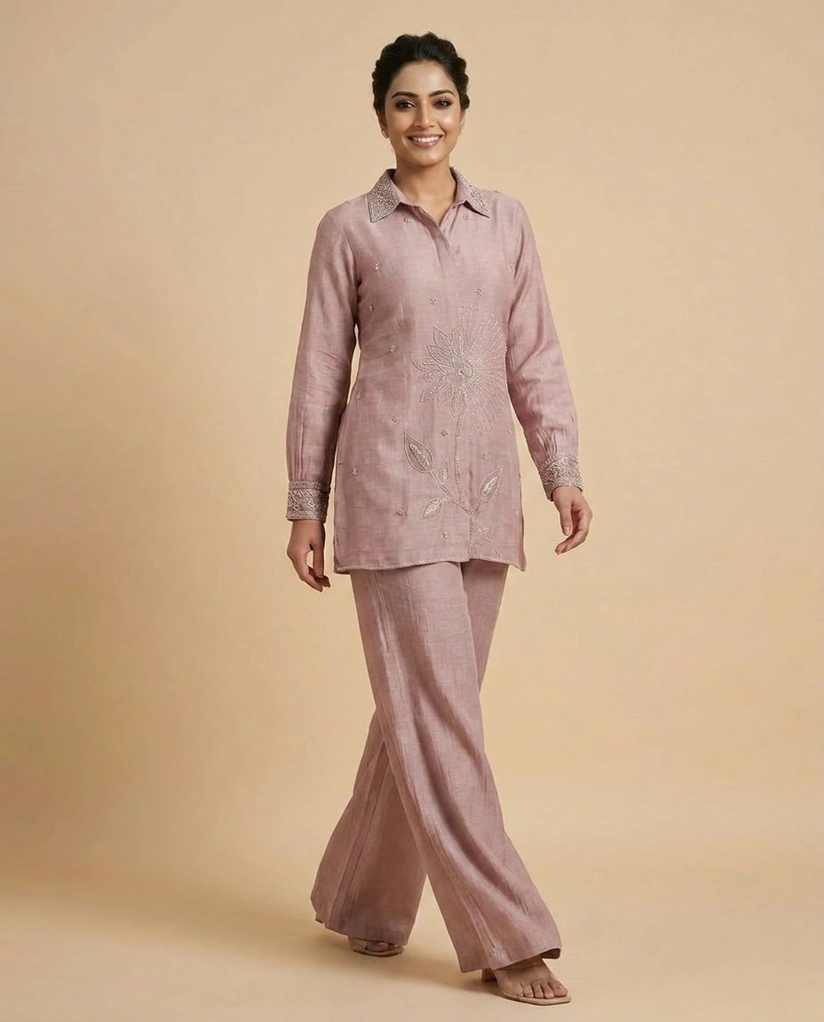 Mul Chanderi Choli Palazzo Set - Rangoli India