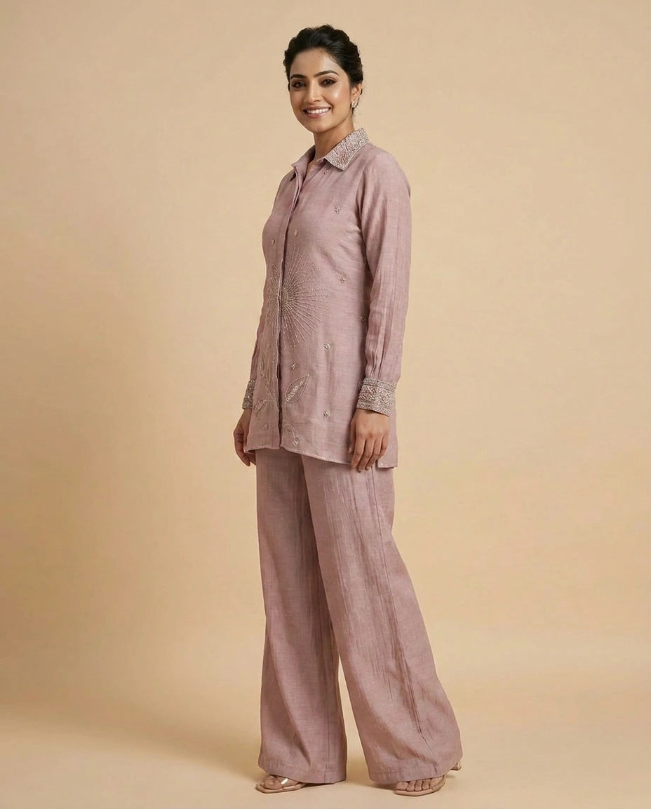 Mul Chanderi Choli Palazzo Set - Rangoli India