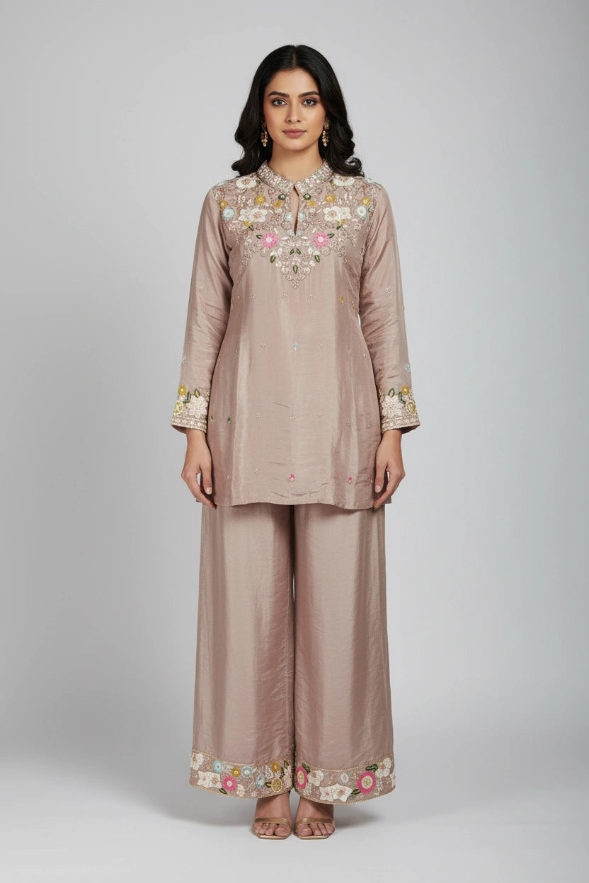 Chic Chinon Co-ord Set - Rangoli Sarees
