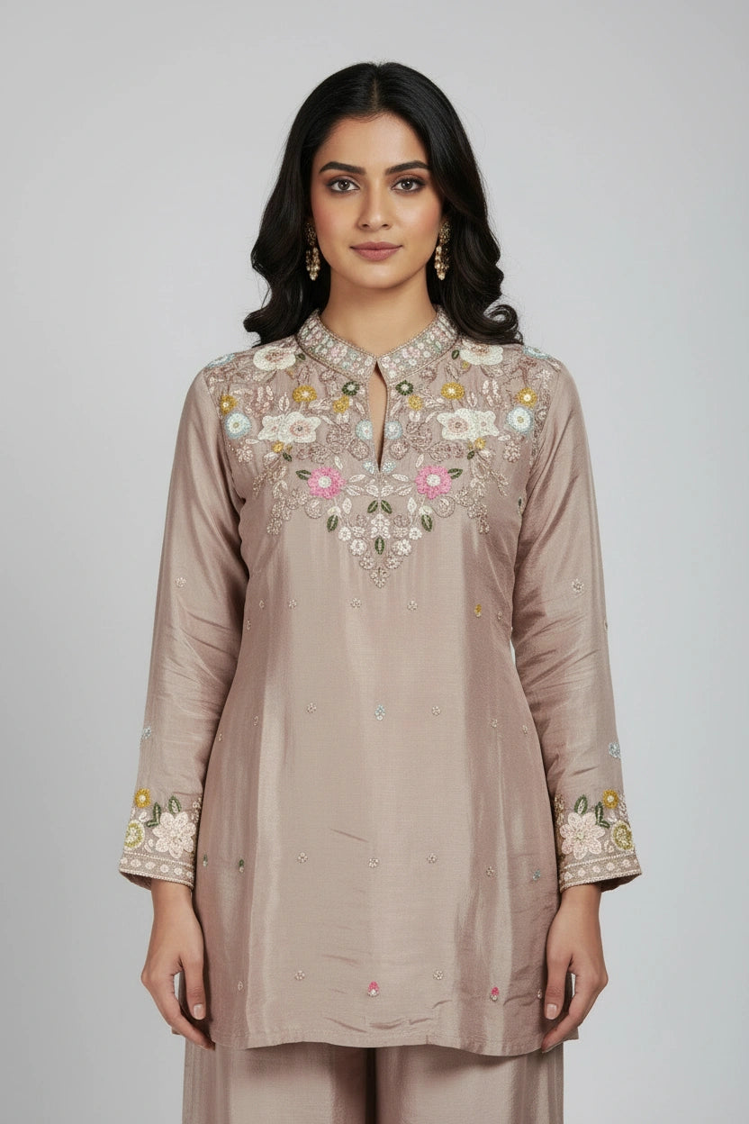 Chic Chinon Co-ord Set - Rangoli Sarees