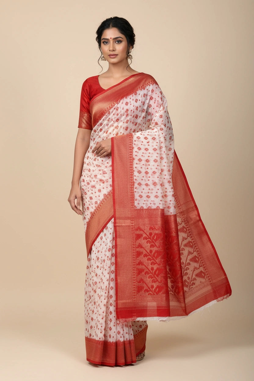 Handloom Woven Cotton Bengal Silk Saree - cotton Indian ethnic wear by Rangoli
