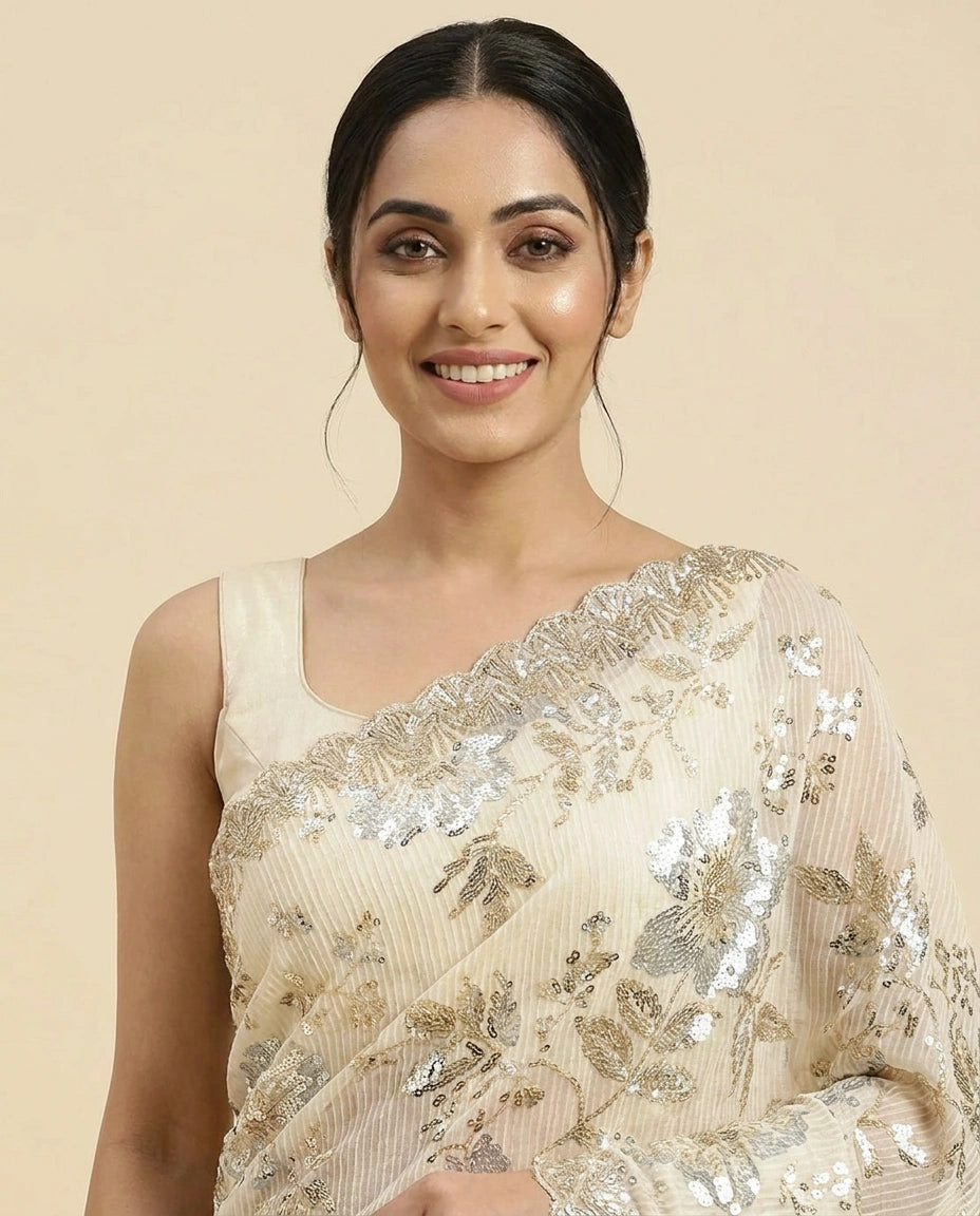 Georgette Designer Saree - Rangoli India