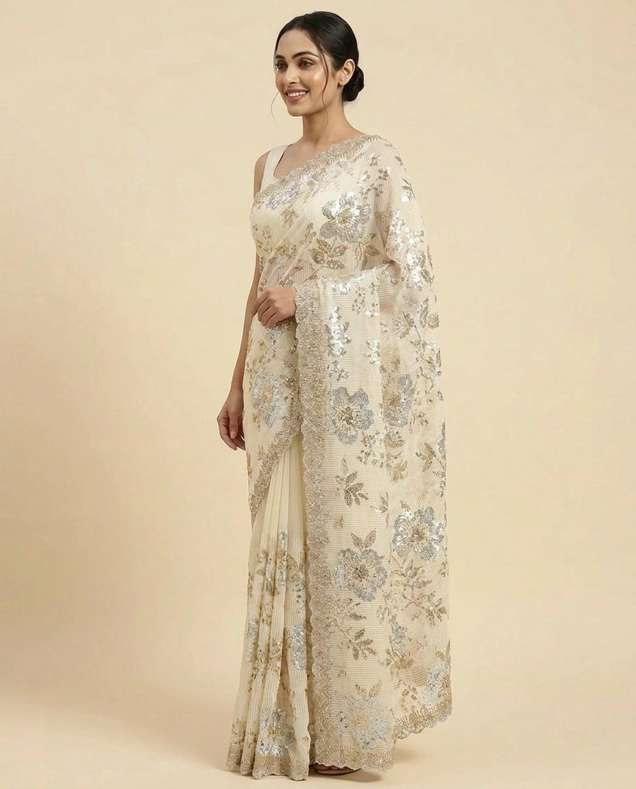 Georgette Designer Saree - Rangoli India