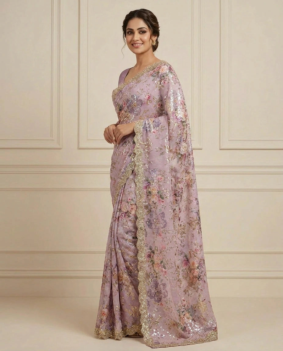 Georgette Designer Saree - Rangoli India