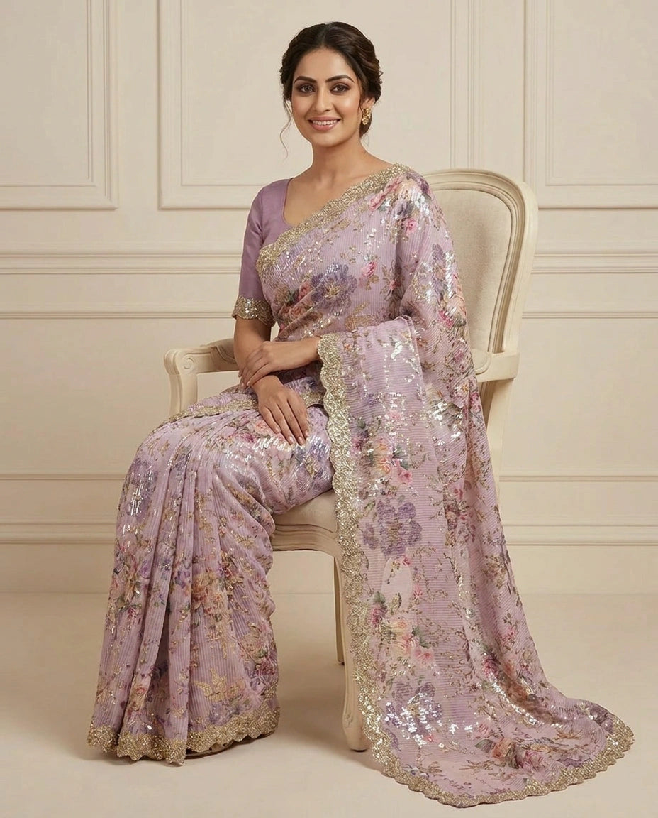 Georgette Designer Saree - Rangoli India