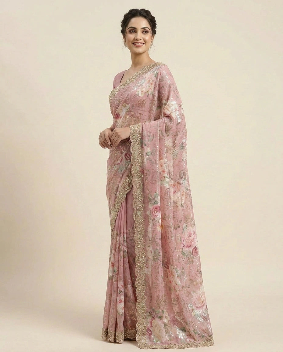 Georgette Saree with Graceful Soft Pallu