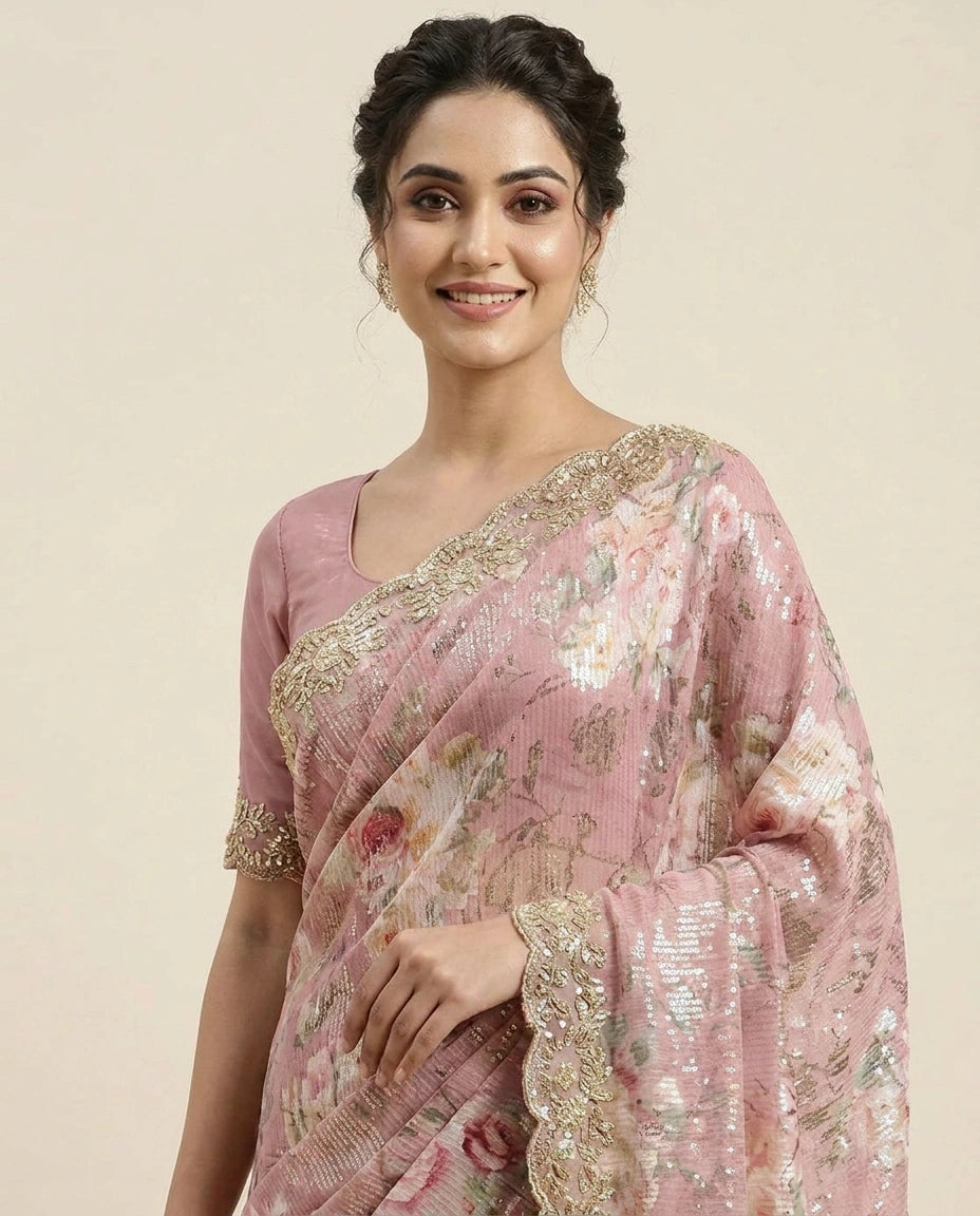 Georgette Designer Saree - Rangoli India