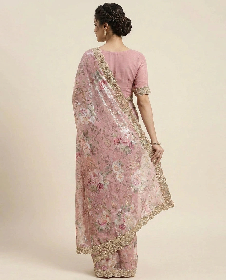 Georgette Designer Saree - Rangoli India