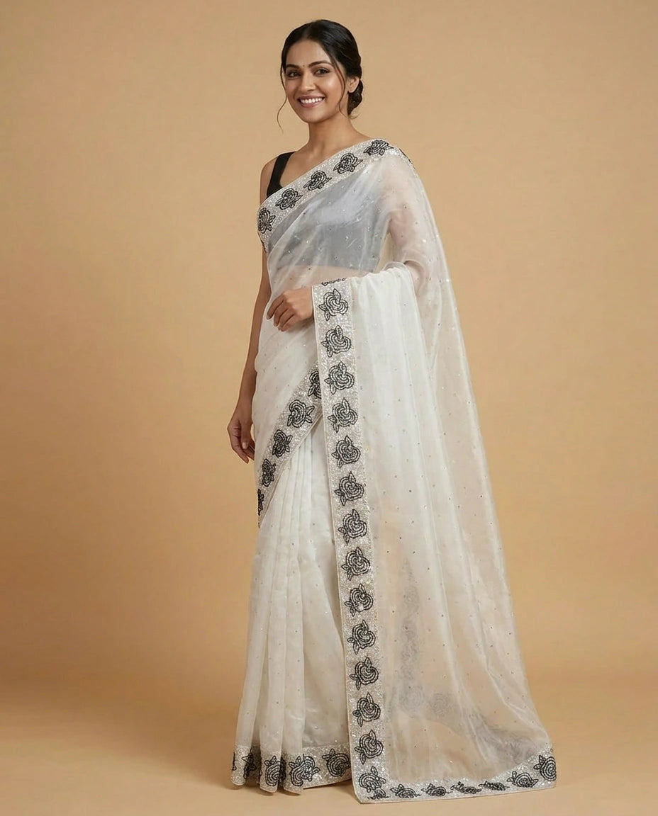 Chinon Designer Saree - Rangoli India
