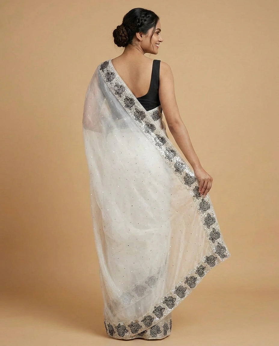 Chinon Designer Saree - Rangoli India