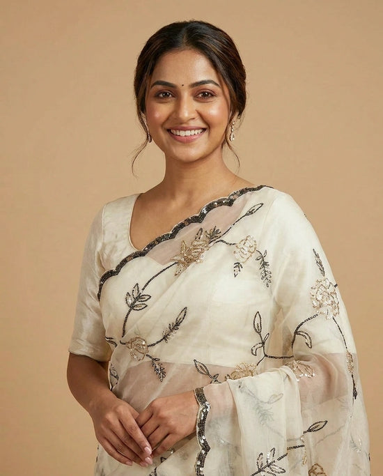 Chinon Designer Saree - Rangoli India