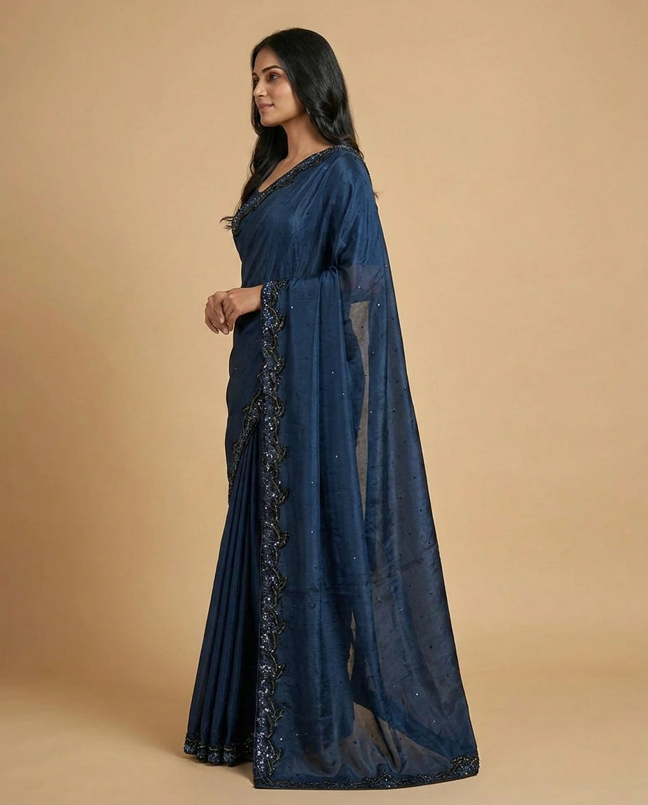 Chinon Designer Saree - Rangoli India