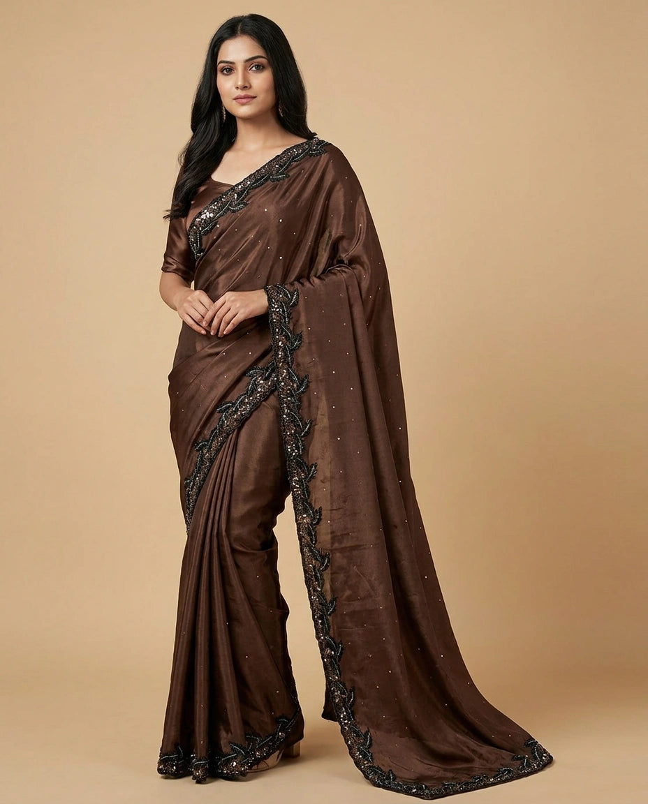 Chinon Designer Saree - Rangoli India