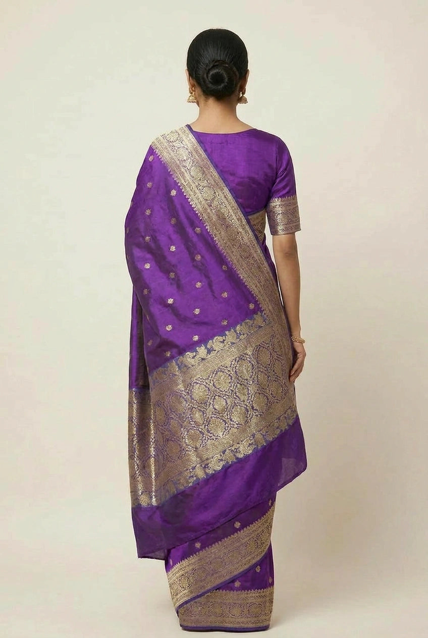 Katan Silk Banarasi Saree with Floral Buti