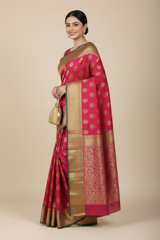 Handcrafted Pure Silk Katan Banarasi Silk Saree - View 2 | Rangoli