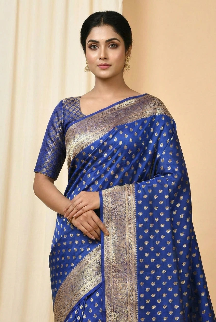 Firozi Green South Weave Silk Saree for Daily Puja Wear