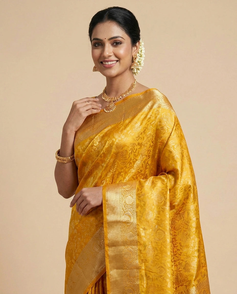 South Weave Saree in Silk Katan - Rangoli India