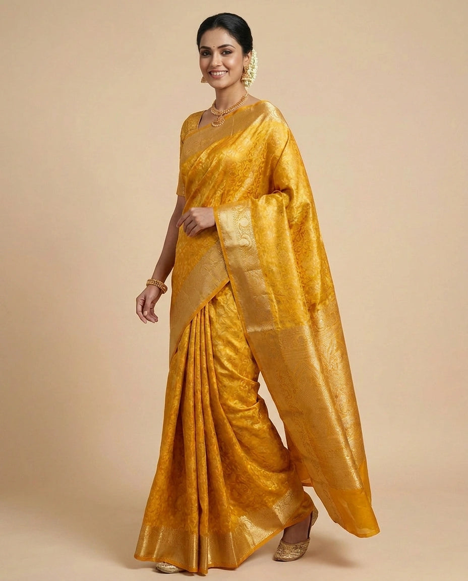 South Weave Saree in Silk Katan - Rangoli India