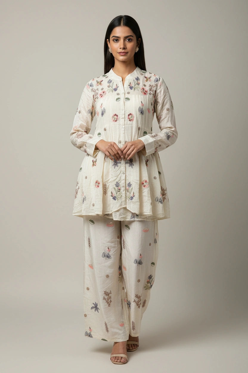 Chic Chinon Co-ord Set - Rangoli Sarees