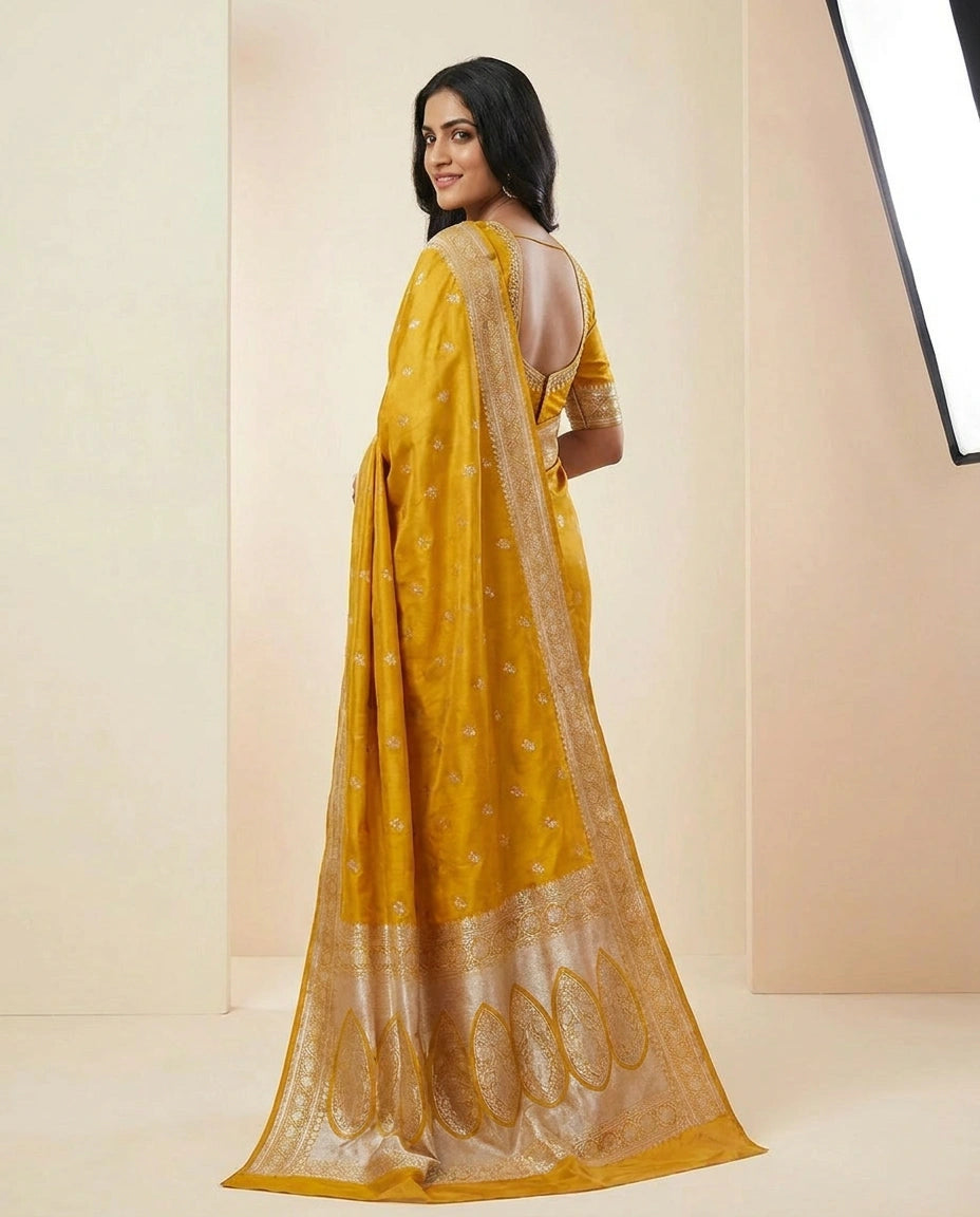 Mashru Silk Banarasi Saree with Traditional Weave