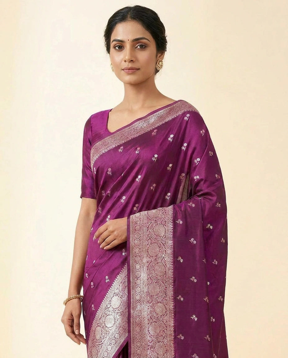 Mashru Silk Banarasi Saree with Traditional Weave