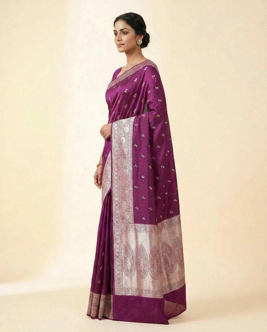 Mashru Silk Banarasi Saree with Traditional Weave