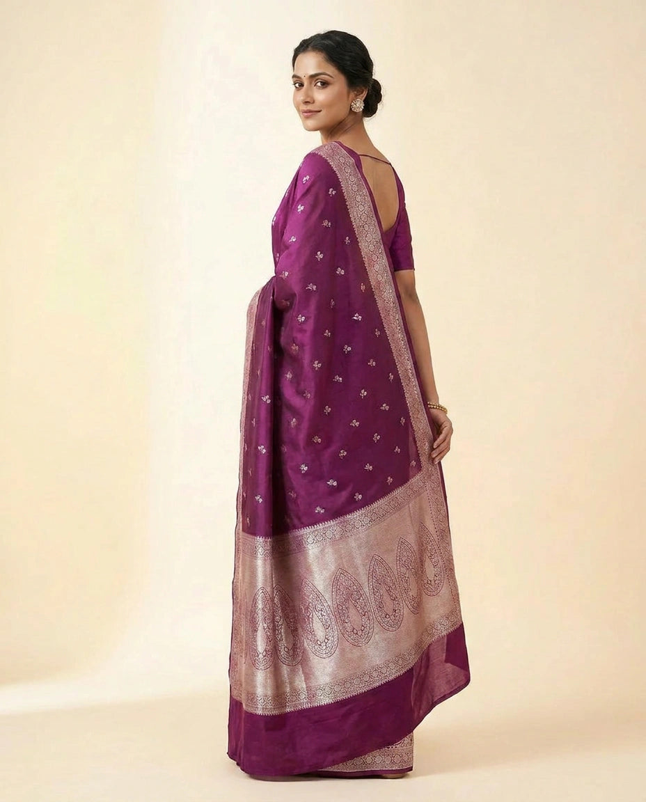Mashru Silk Banarasi Saree with Traditional Weave