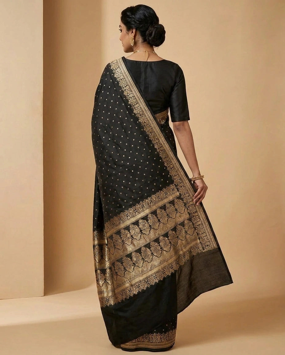 Mashru Silk Banarasi Saree with Zari Border for Women