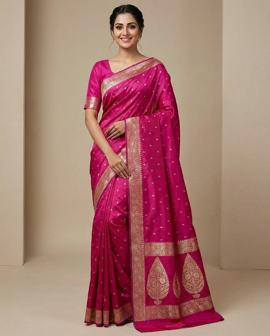 Mashru Silk Weave Banarasi Saree for Women - Festive Wear