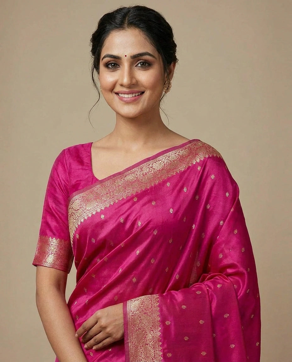Mashru Silk Weave Banarasi Saree for Women - Festive Wear