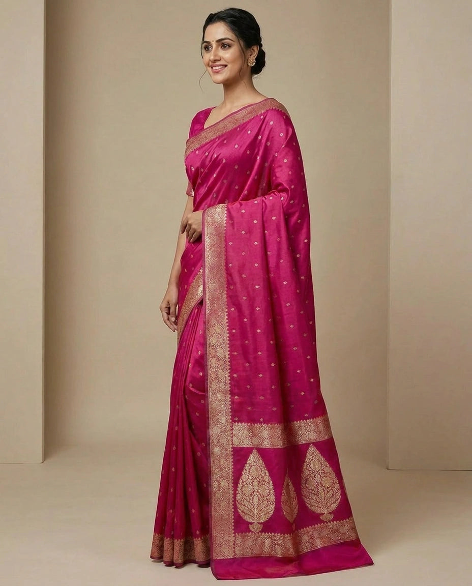 Mashru Silk Weave Banarasi Saree for Women - Festive Wear