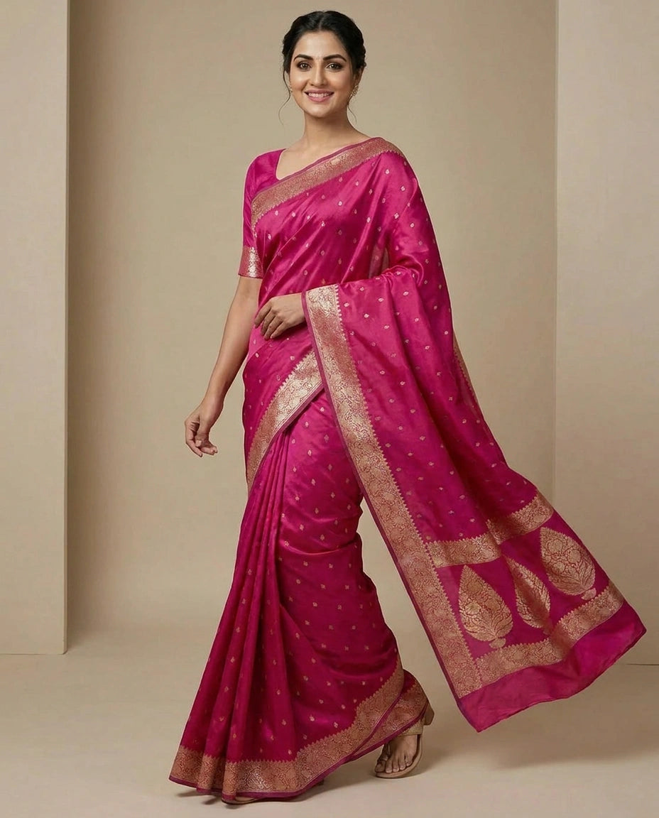 Mashru Silk Weave Banarasi Saree for Women - Festive Wear