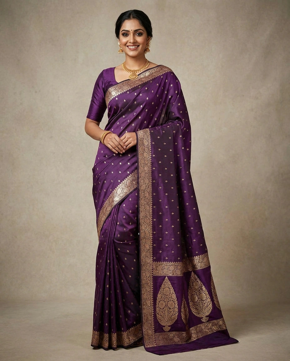 Mashru Silk Weave Banarasi Saree for Women - Festive Wear