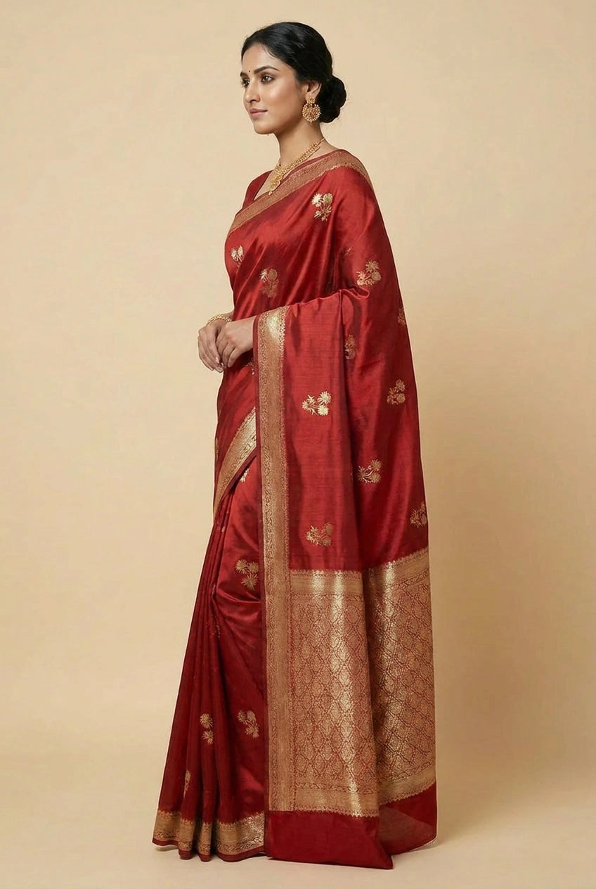 Katan Silk Banarasi Saree with Shikargah Motif for Family Function