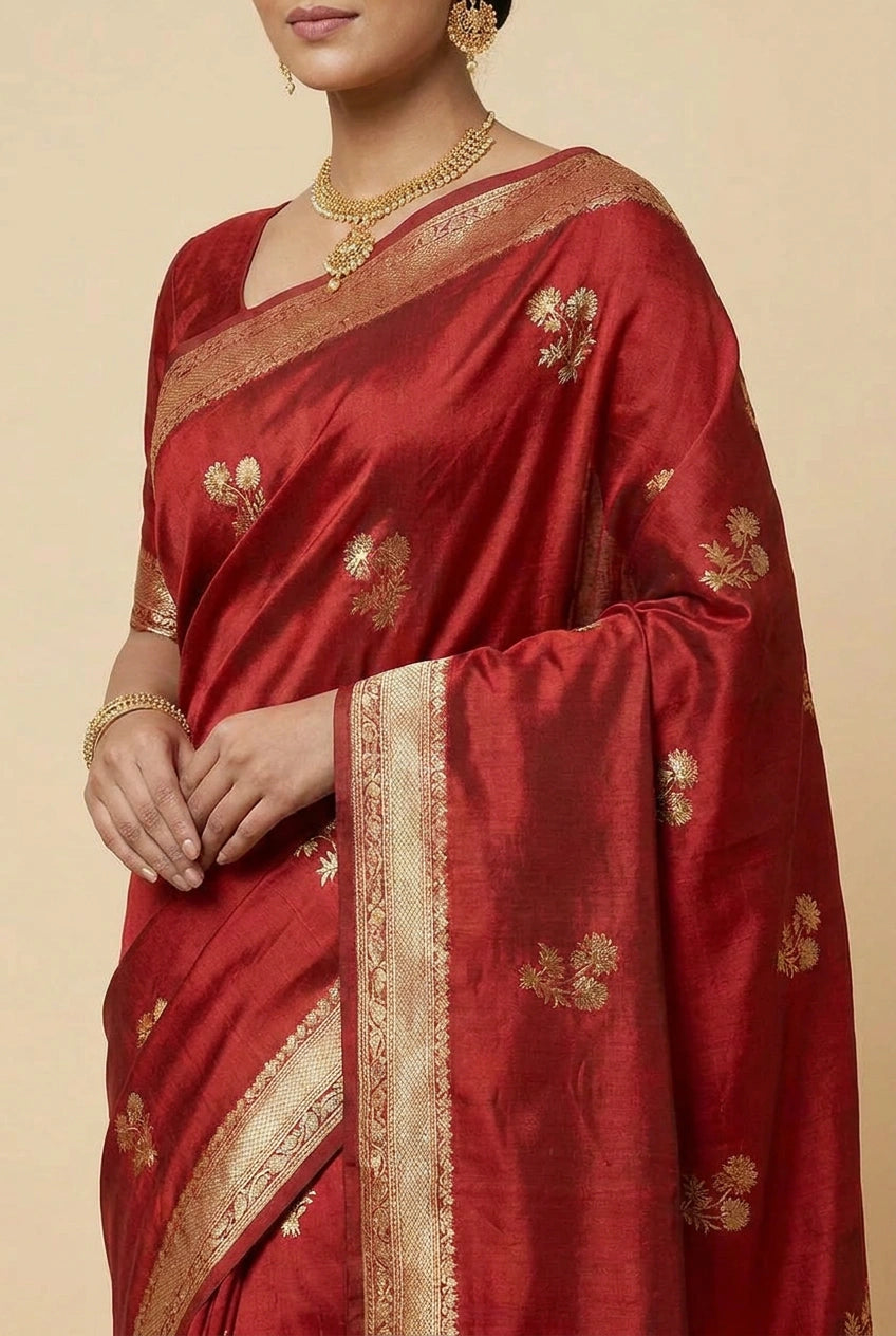 Katan Silk Banarasi Saree with Shikargah Motif for Family Function