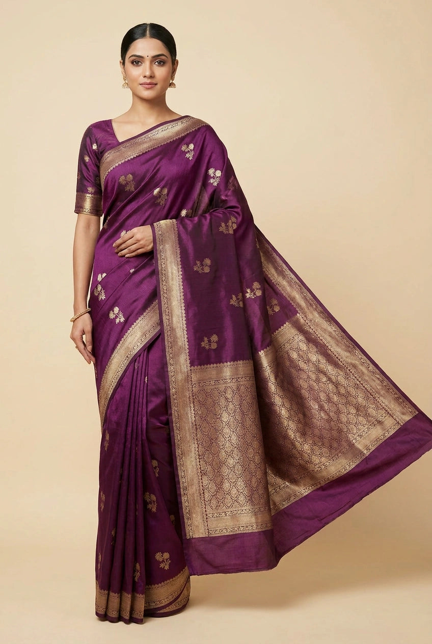 Katan Silk Banarasi Saree with Shikargah Motif for Family Function
