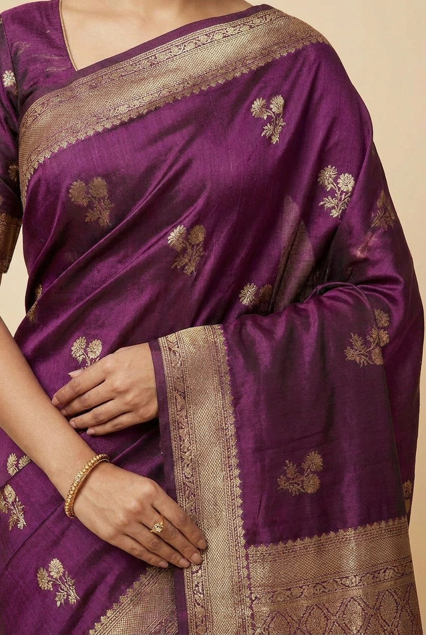 Katan Silk Banarasi Saree with Shikargah Motif for Family Function