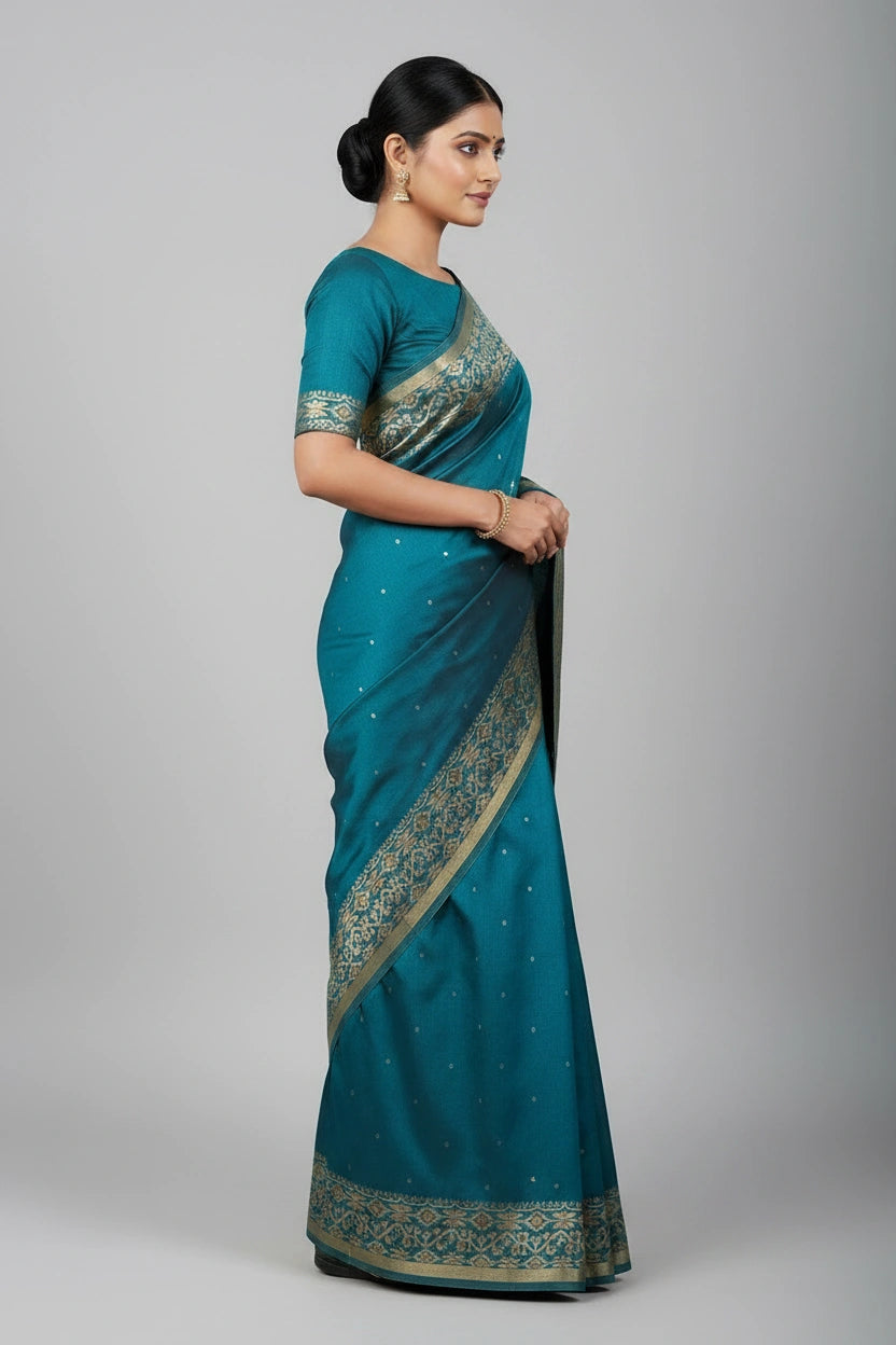 Artisan Woven Tussar Silk Chapa Weave Saree - silk Indian ethnic wear by Rangoli