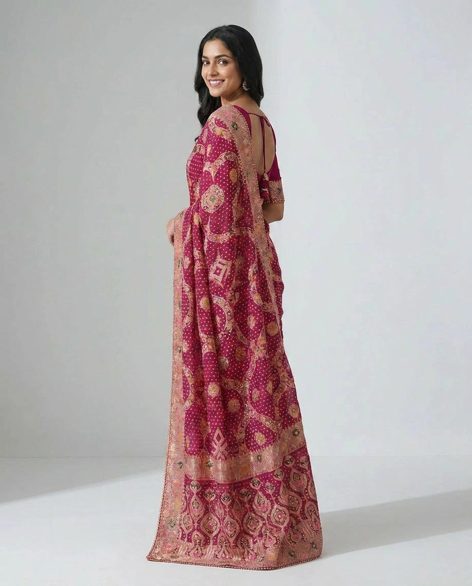GG Khaddi Designer Saree - Rangoli India