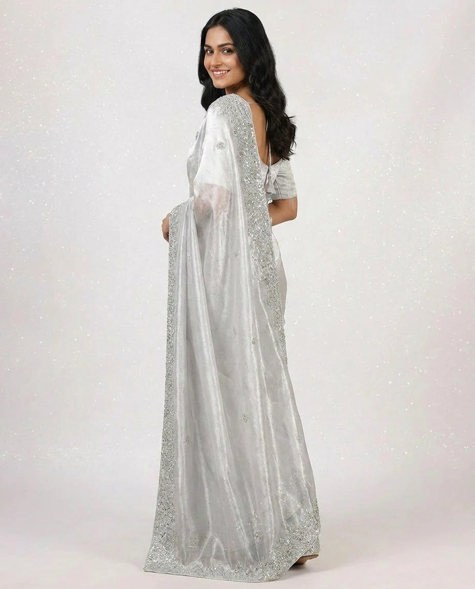 Tissue Designer Saree - Rangoli India