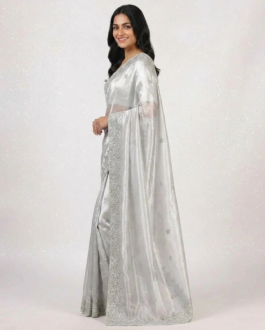 Tissue Designer Saree - Rangoli India