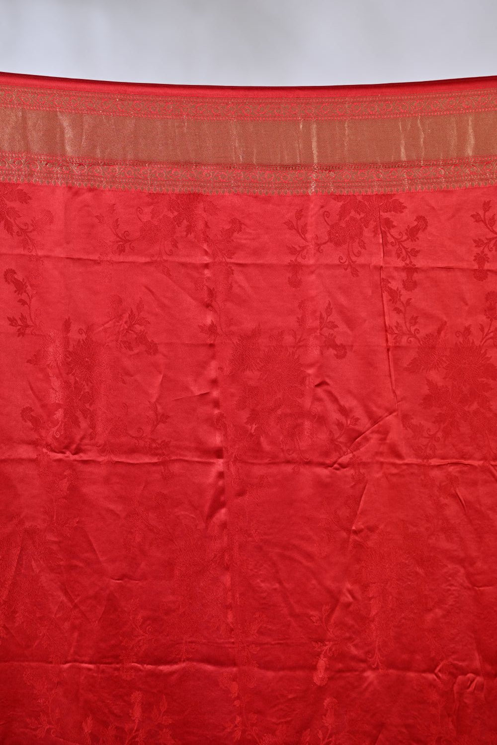 Red  Banarasi Katan Opara Silk Mashru Silk Saree