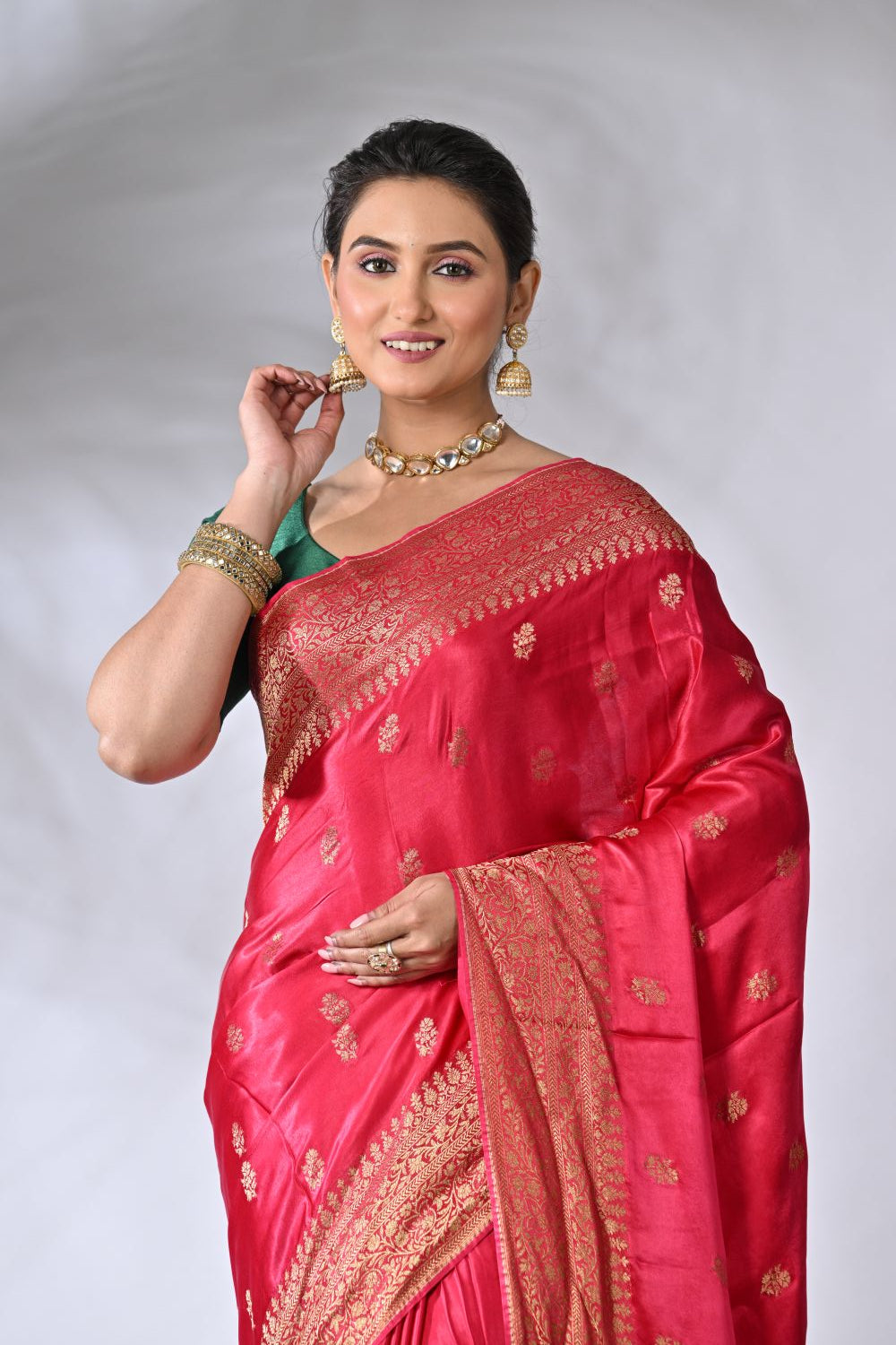 Rani Banarasi Katan Opara Silk Mashru Silk Saree