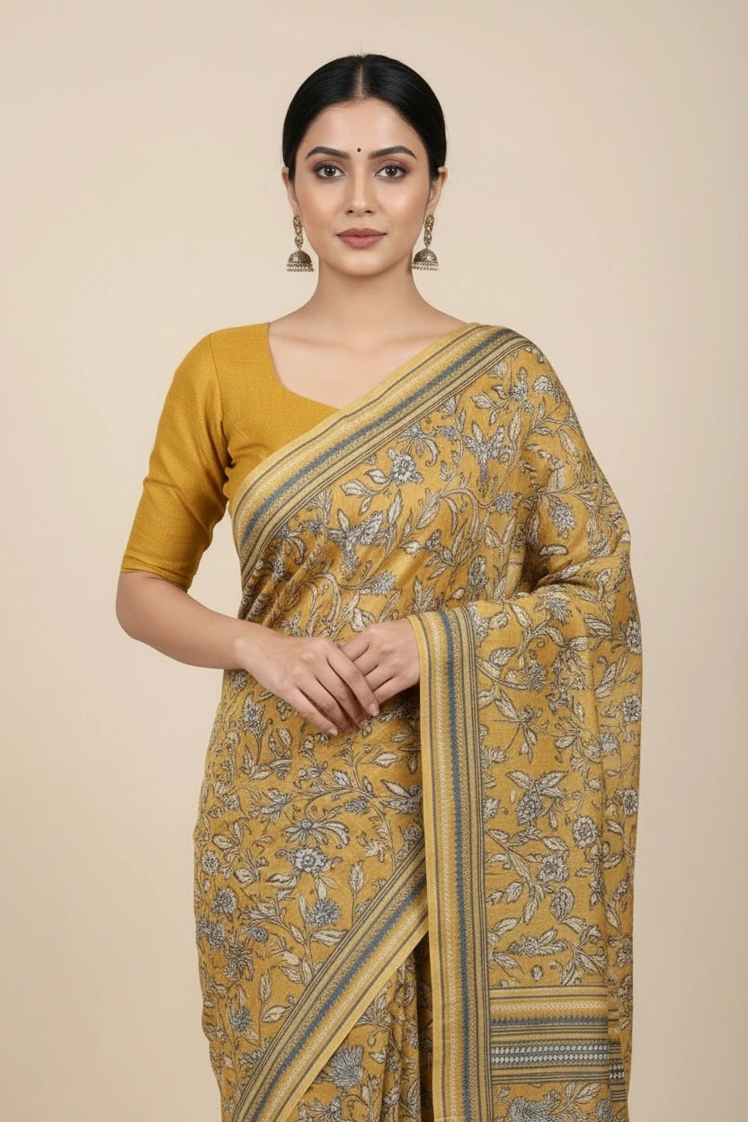Everyday Lightweight Chiffon Printed Saree - polyester Indian ethnic wear by Rangoli